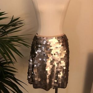 🥂Metallic Champagne paillette mini skirt size M 🥂